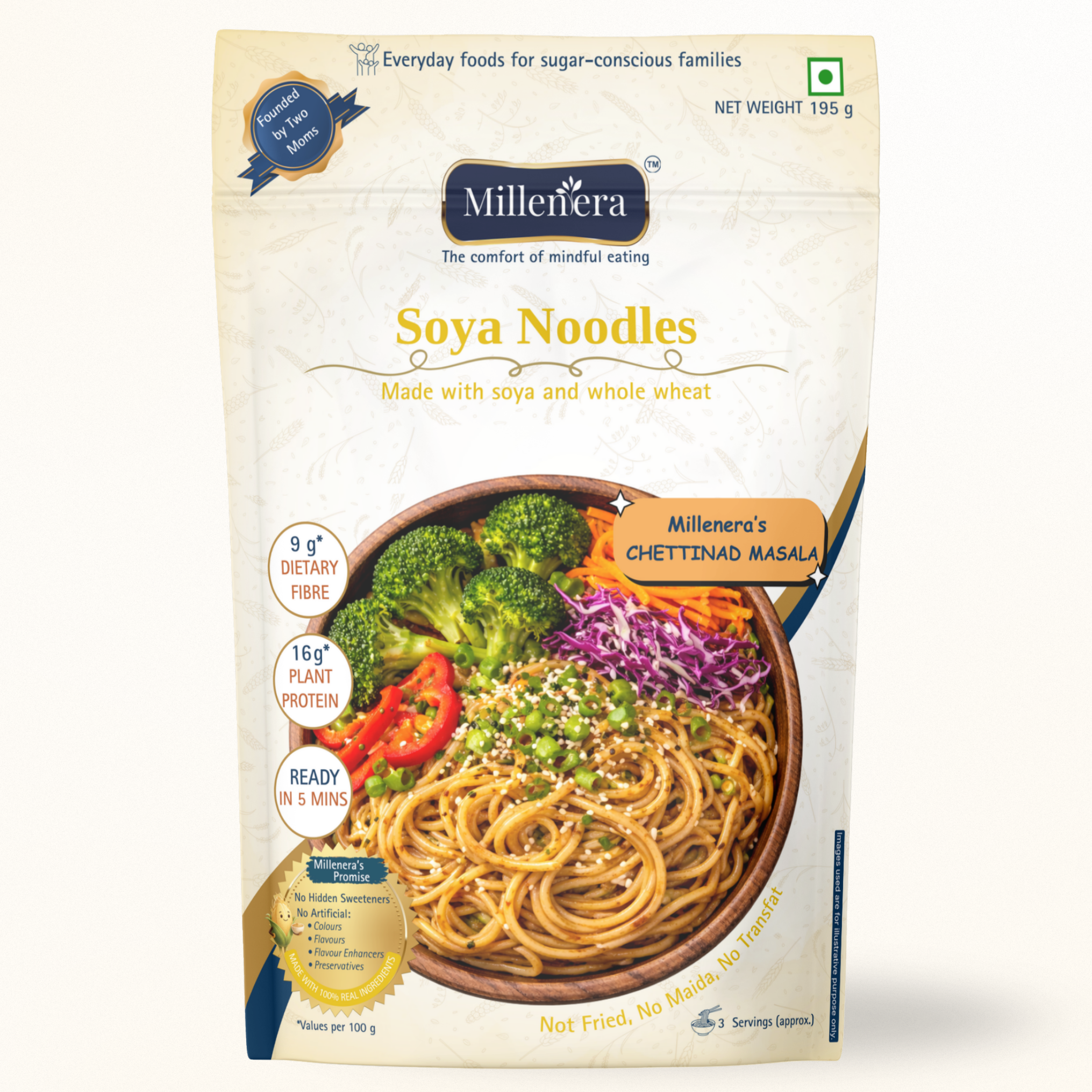 High-Protein Soya Hakka Noodles (Air-Dried, No MSG)