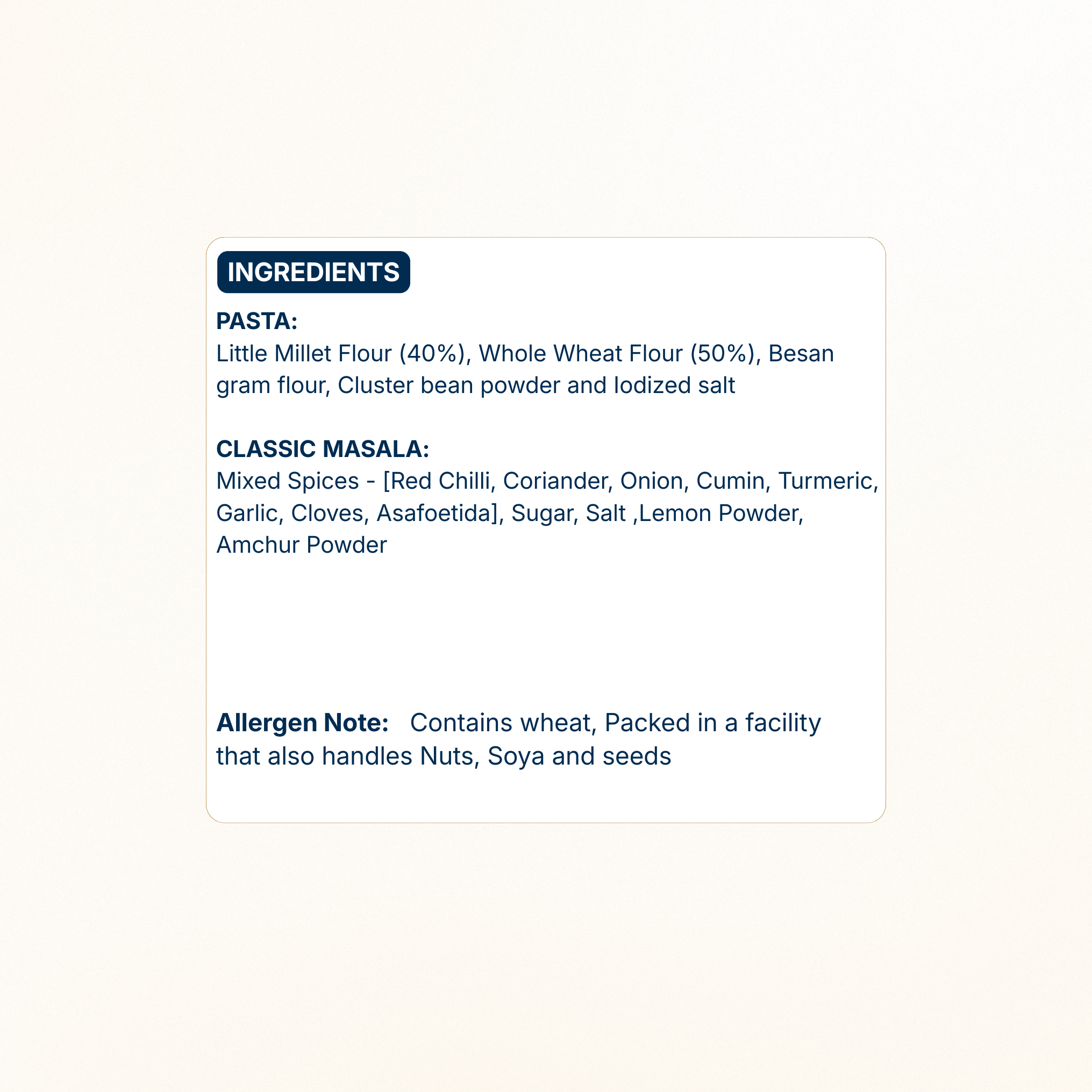 Little Millet Macaroni Pasta (No Maida • Air-/Sun-Dried • No MSG)