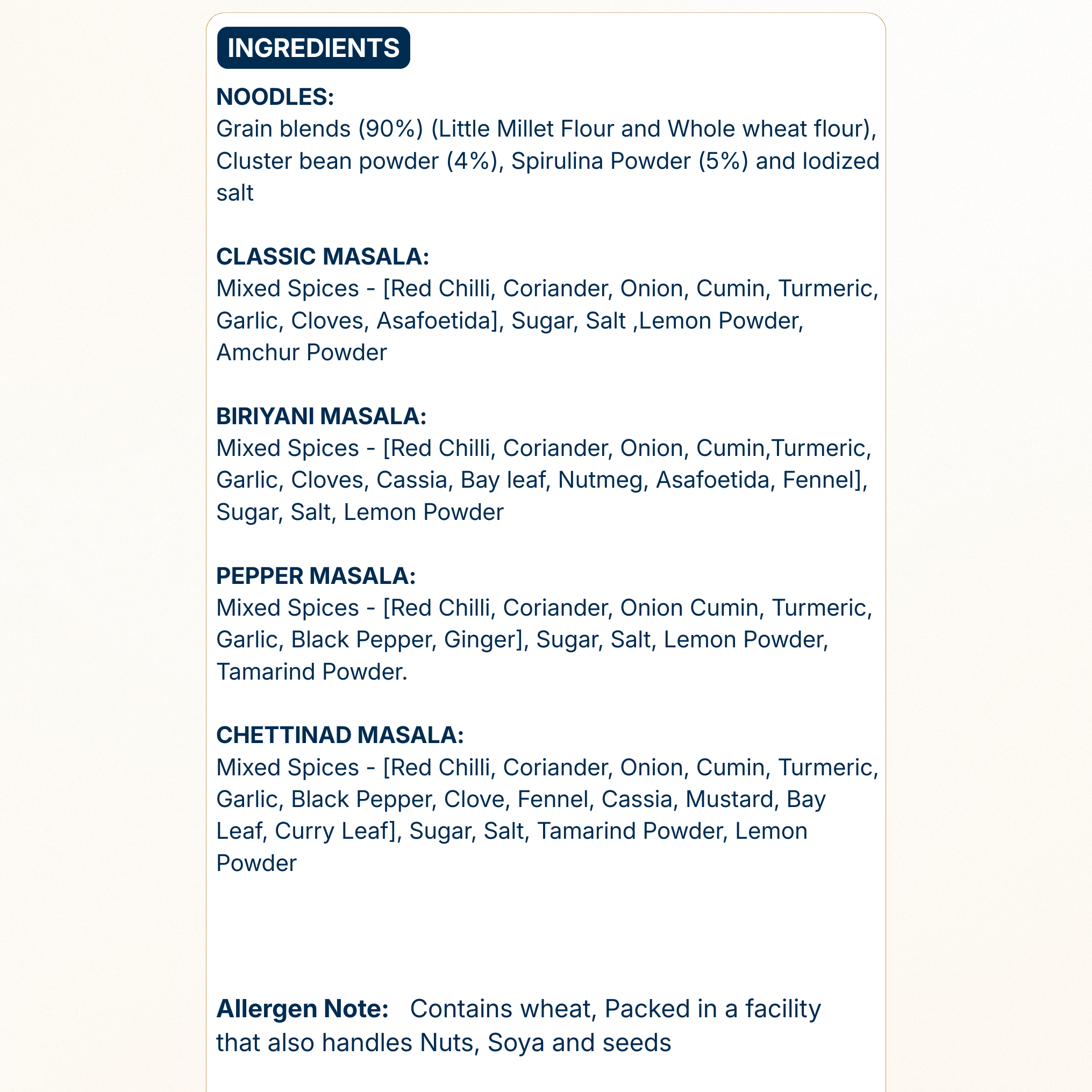 Little Millet Spirulina Hakka Noodles (Air-Dried, No MSG)