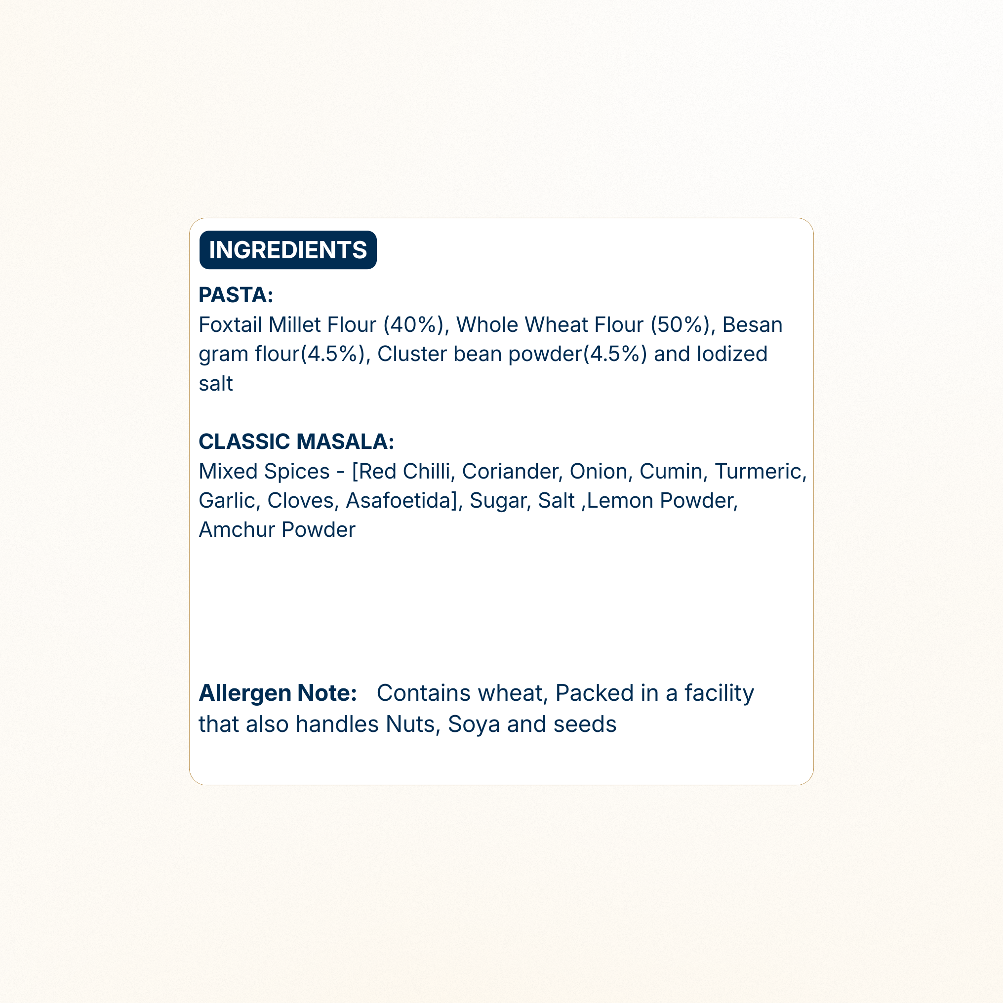 Foxtail Millet Macaroni Pasta (No Maida • Air-/Sun-Dried • No MSG)