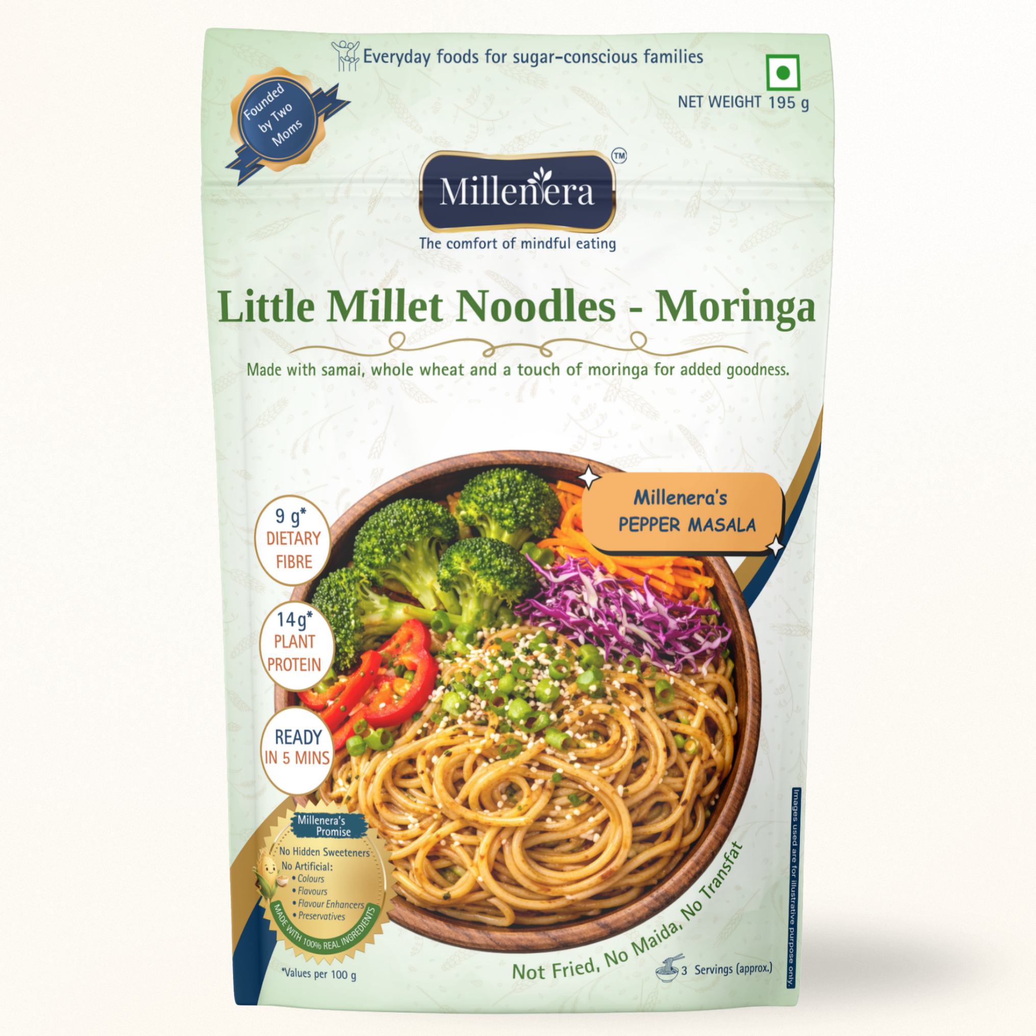 Little Millet Moringa Hakka Noodles (Air-Dried, No MSG)