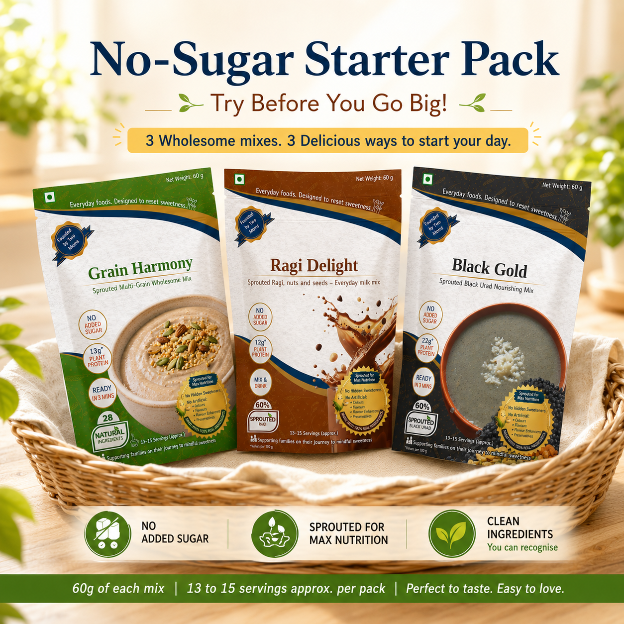 No-Sugar Energy – STARTER PACK (60g x 3)