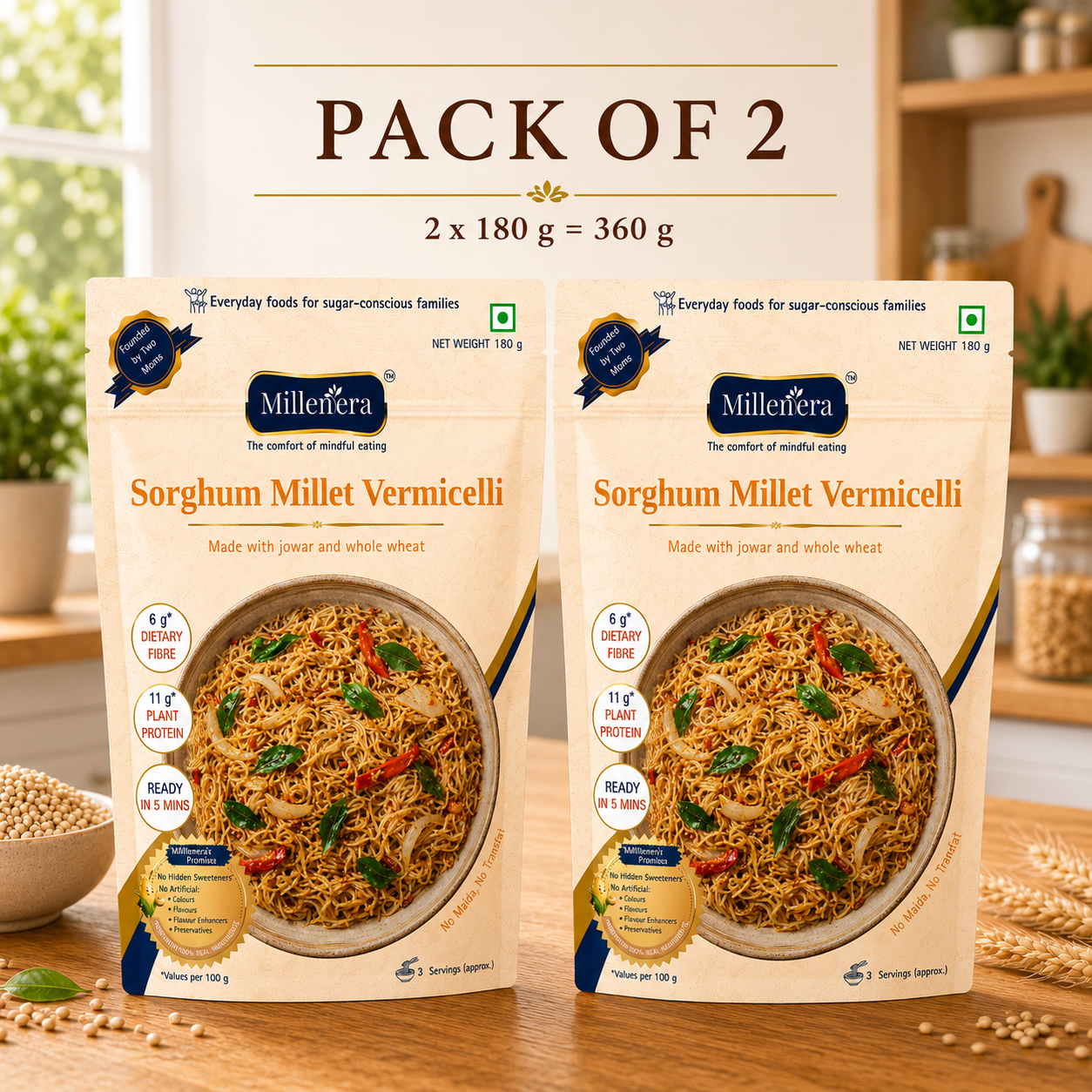 Sorghum (Jowar) Vermicelli (No Maida) [Pack of 2]