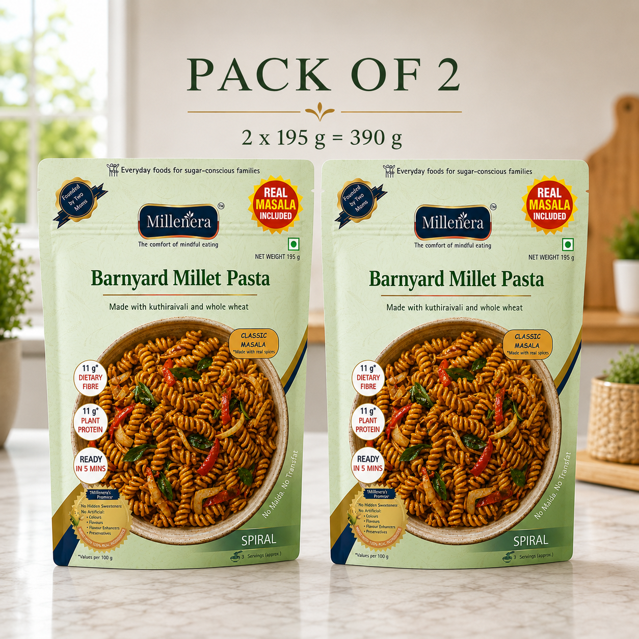 Barnyard Millet Spiral Pasta [Pack of 2]